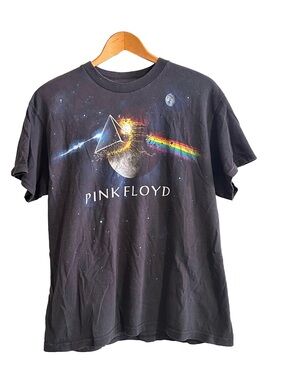 Vintage Pink Floyd Black T-Shirt L Large Moon Cosmic Prism Pyramid Galaxy Y2K 00